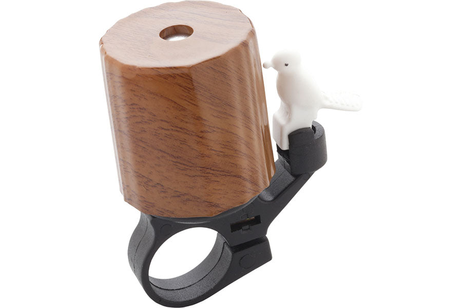 Dimension Woodpecker Bell - Brown Wood Tone with White Bird